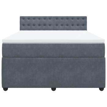 Boxspringbett mit Matratze Dunkelgrau 140x200 cm Samt