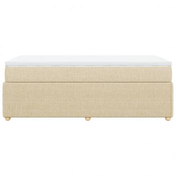 Boxspringbett mit Matratze Creme 90x190 cm Stoff
