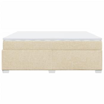 Boxspringbett mit Matratze Creme 200x200 cm Stoff