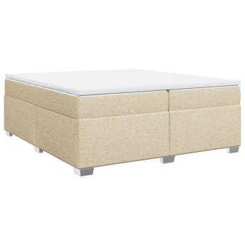 Boxspringbett mit Matratze Creme 200x200 cm Stoff