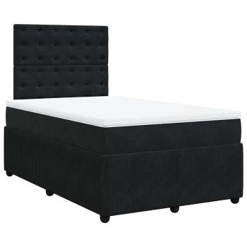 ARDEBO.de - Boxspringbett mit Matratze Schwarz 120x200 cm Samt