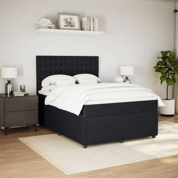 ARDEBO.de - Boxspringbett mit Matratze Schwarz 140x200 cm Samt