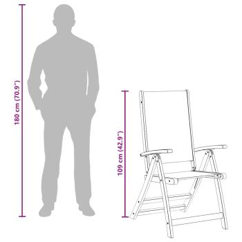 Gartenstühle 4 Stk. Klappbar Massivholz Akazie und Textilene