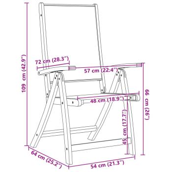 Gartenstühle 8 Stk. Klappbar Massivholz Akazie und Textilene