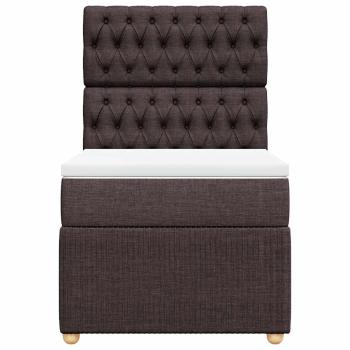 Boxspringbett mit Matratze Dunkelbraun 90x190 cm Stoff