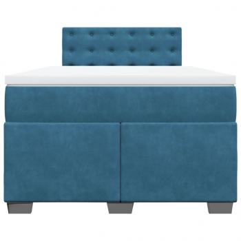 Boxspringbett mit Matratze Dunkelblau 120x200 cm Samt