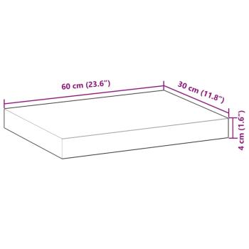 Tischplatte 60x30x4 cm Rechteckig Massivholz Akazie