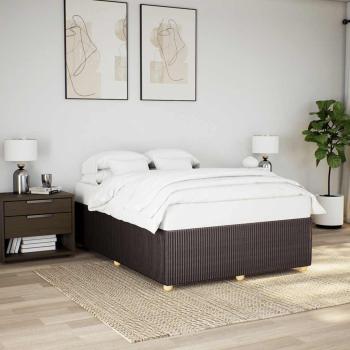 ARDEBO.de - Bettgestell ohne Matratze Dunkelbraun 140x190 cm Stoff