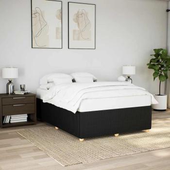 ARDEBO.de - Bettgestell ohne Matratze Schwarz 140x200 cm Stoff