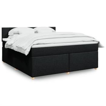 ARDEBO.de - Boxspringbett mit Matratze Schwarz 180x200 cm Stoff