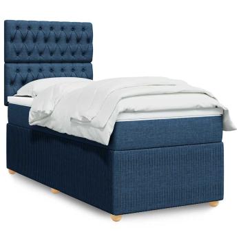 ARDEBO.de - Boxspringbett mit Matratze Blau 90x190 cm Stoff