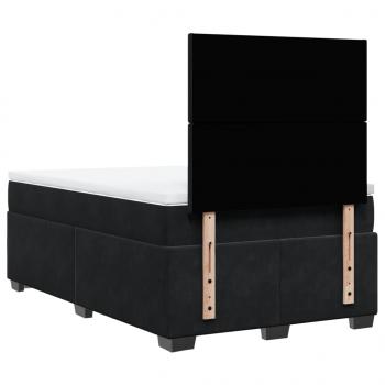 Boxspringbett mit Matratze Schwarz 120x200 cm Samt