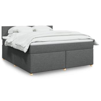 ARDEBO.de - Boxspringbett mit Matratze Dunkelgrau 180x200 cm Stoff
