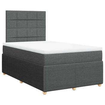 Boxspringbett mit Matratze Dunkelgrau 120x200 cm Stoff