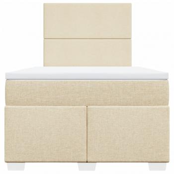 Boxspringbett mit Matratze Creme 120x200 cm Stoff