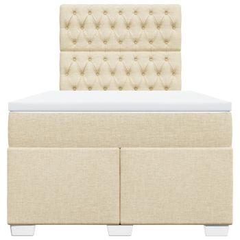 Boxspringbett mit Matratze Creme 120x190 cm Stoff