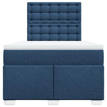 Boxspringbett mit Matratze Blau 120x190 cm Stoff