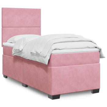ARDEBO.de - Boxspringbett mit Matratze Rosa 90x200 cm Samt
