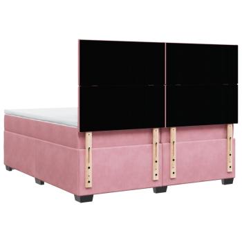Boxspringbett mit Matratze Rosa 200x200 cm Samt