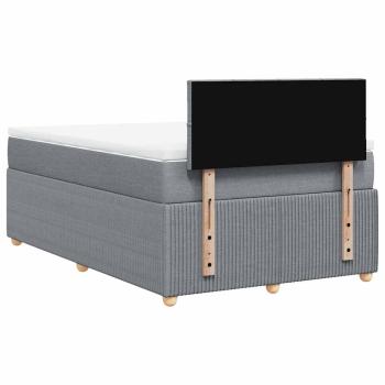 Boxspringbett mit Matratze Hellgrau 120x200 cm Stoff