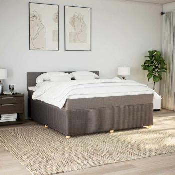 ARDEBO.de - Boxspringbett mit Matratze Taupe 180x200 cm Stoff