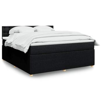 ARDEBO.de - Boxspringbett mit Matratze Schwarz 180x200 cm Stoff