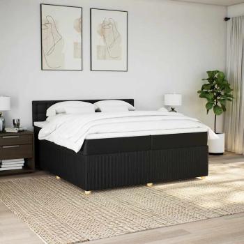 Boxspringbett mit Matratze Schwarz 200x200 cm Stoff