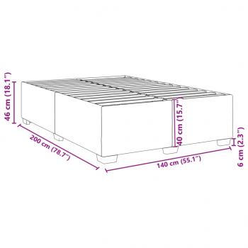 Bettgestell ohne Matratze Hellgrau 140x200 cm Samt