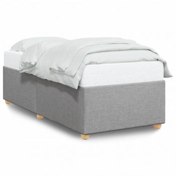 ARDEBO.de - Bettgestell ohne Matratze Hellgrau 90x190 cm Stoff