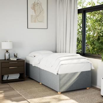 Bettgestell ohne Matratze Hellgrau 90x190 cm Stoff