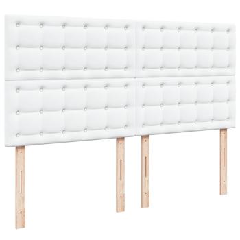 ARDEBO.de - Boxspringbett mit Matratze Weiß 200x200 cm Kunstleder