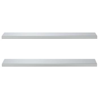 Wandregale 2 Stk. 100x23,5x3 cm Silbern Edelstahl