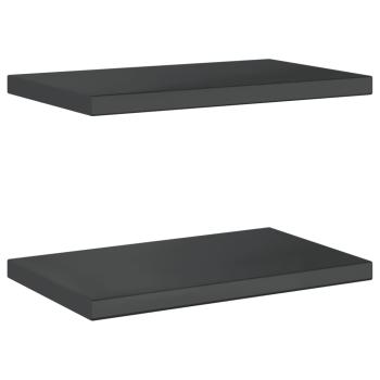 Wandregale 2 Stk. 50x30 cm Schwarz Edelstahl