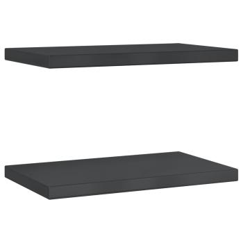 Wandregale 2 Stk. 50x30 cm Schwarz Edelstahl