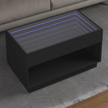 ARDEBO.de - Couchtisch mit Infinity-LED Schwarz 90x50x50 cm