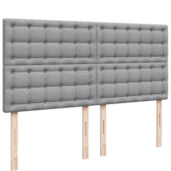 Boxspringbett mit Matratze Hellgrau 180x200 cm Stoff
