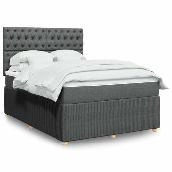 ARDEBO.de - Boxspringbett mit Matratze Dunkelgrau 160x200 cm Stoff