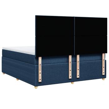 ARDEBO.de - Boxspringbett mit Matratze Blau 180x200 cm Stoff
