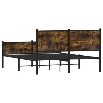 Metallbett ohne Matratze Räuchereiche 137x190 cm