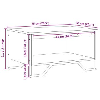 Couchtisch Grau Sonoma 75x51x40 cm Holzwerkstoff