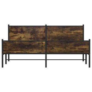 Metallbett ohne Matratze Räuchereiche 200x200 cm