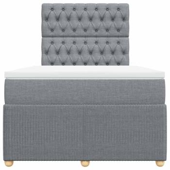 Boxspringbett mit Matratze Hellgrau 120x200 cm Stoff
