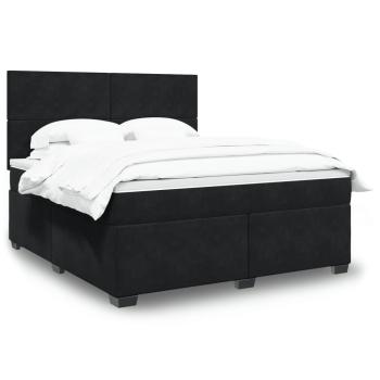 ARDEBO.de - Boxspringbett mit Matratze Schwarz 180x200 cm Samt