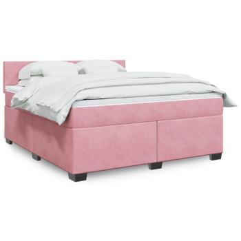 ARDEBO.de - Boxspringbett mit Matratze Rosa 180x200 cm Samt