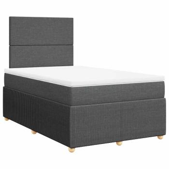 ARDEBO.de - Boxspringbett mit Matratze Dunkelgrau 120x200 cm Stoff