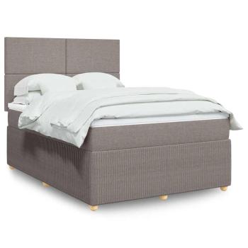 ARDEBO.de - Boxspringbett mit Matratze Taupe 160x200 cm Stoff