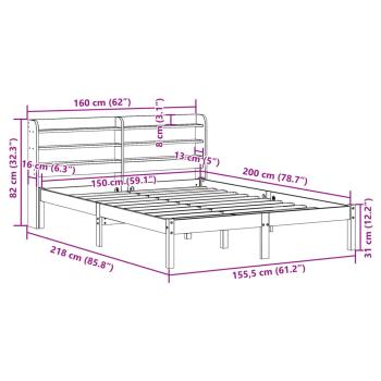 Massivholzbett ohne Matratze 150x200 cm Kiefernholz
