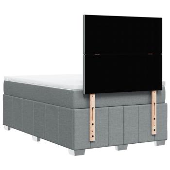 ARDEBO.de - Boxspringbett mit Matratze Hellgrau 120x200 cm Stoff