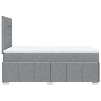 Boxspringbett mit Matratze Hellgrau 120x200 cm Stoff