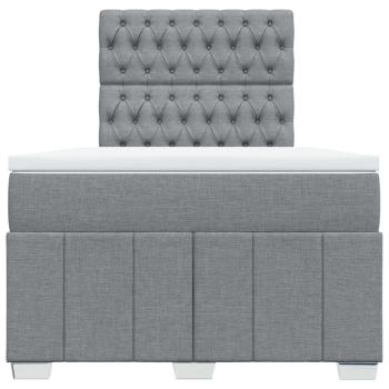 Boxspringbett mit Matratze Hellgrau 120x200 cm Stoff